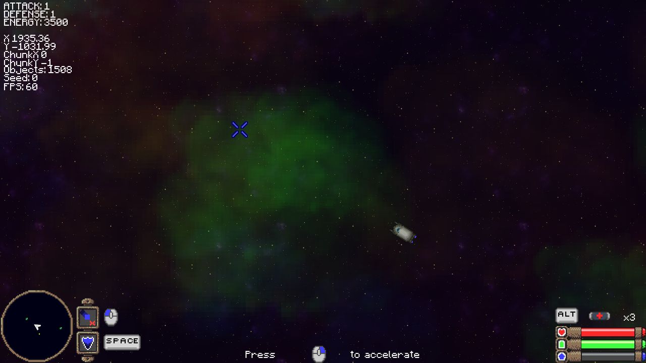 A large green plasma storm filling most of the screen, with a ship at its edge.